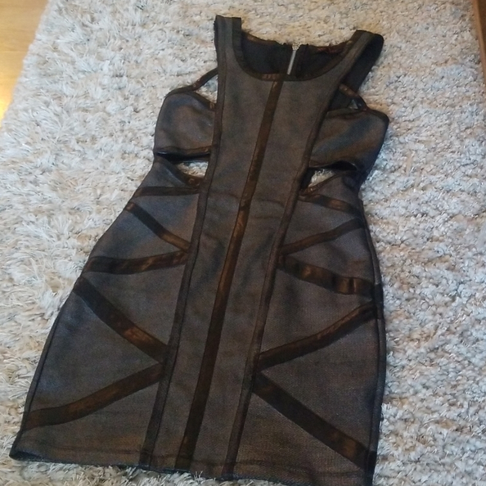 Dark Gray and Black Cut out Dress Size Small
